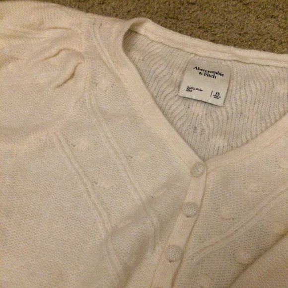 abercrombie Bubble cropped cardigan white - Picture 7 of 14